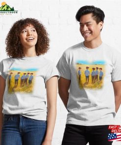 Illustration Of Young Boys Standing Together In A Meadow Under The Sun Classic T-Shirt
