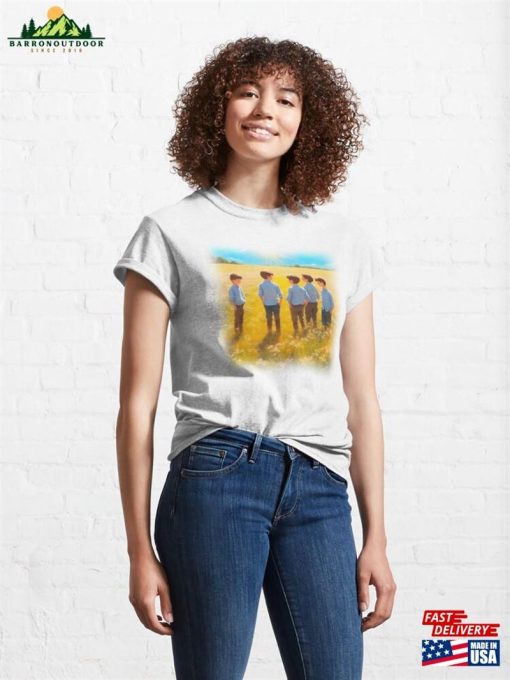 Illustration Of Young Boys Standing Together In A Meadow Under The Sun Classic T-Shirt