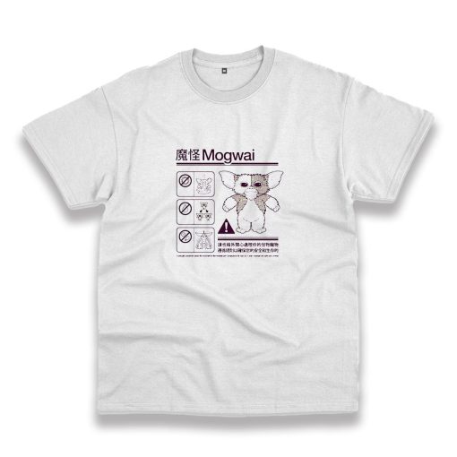 Japanese Mogwai Care Instruction Gremlins Gizmo Casual T Shirt