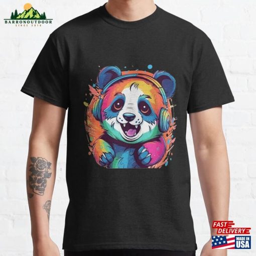 Joyful Jamboree A Cartoon Panda In Colorful Radiance Classic T-Shirt Unisex