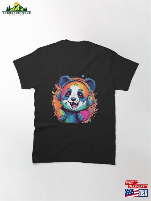 Joyful Jamboree A Cartoon Panda In Colorful Radiance Classic T-Shirt Unisex