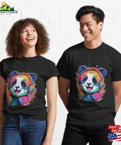 Joyful Jamboree A Cartoon Panda In Colorful Radiance Classic T-Shirt Unisex 2 Joyful Jamboree A Cartoon Panda In Colorful Radiance Classic T Shirt Unisex 3