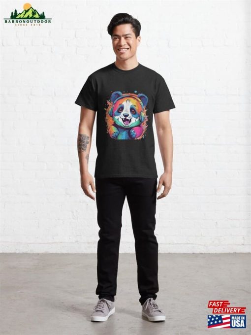 Joyful Jamboree A Cartoon Panda In Colorful Radiance Classic T-Shirt Unisex