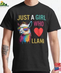 Just A Girl Who Loves Llama Classic T-Shirt Sweatshirt Just A Girl Who Loves Llama Classic T-Shirt Sweatshirt