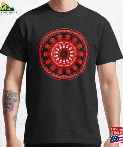 Kaleidoscope Ominous Red In Celtic Circle Frame 13 Classic T-Shirt Unisex Kaleidoscope Ominous Red In Celtic Circle Frame 13 Classic T-Shirt Unisex