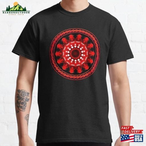 Kaleidoscope Ominous Red In Celtic Circle Frame 13 Classic T-Shirt Unisex