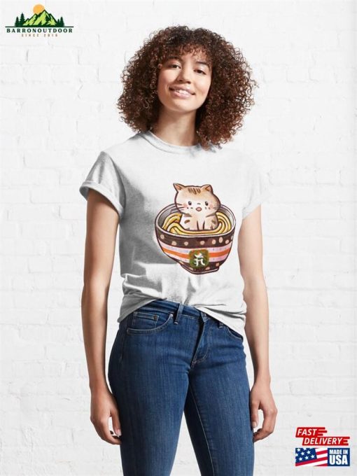 Kawaii Cat Enjoying A Bowl Of Ramen Classic T-Shirt Sweatshirt