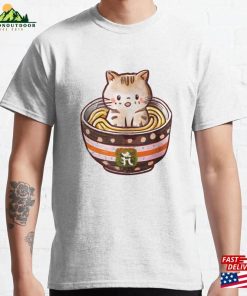 Kawaii Cat Enjoying A Bowl Of Ramen Classic T-Shirt Sweatshirt Hoodie Kawaii Cat Enjoying A Bowl Of Ramen Classic T-Shirt Sweatshirt Hoodie