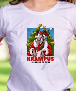Krampus Is Coming To Town Funny Christmas T Shirt
