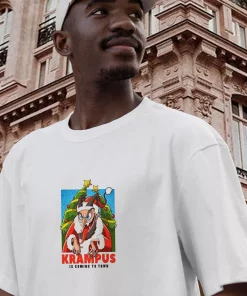 Krampus Is Coming To Town Funny Christmas T Shirt 3