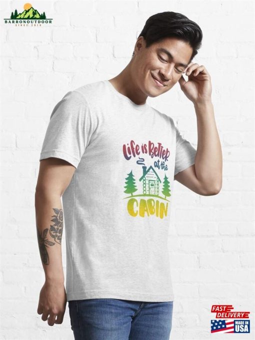 Life Is Better At The Cabin Happy Camper Summer Vibes Essential T-Shirt Sweatshirt