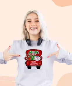 Merry Christmas Red Trees Truck Ugly Christmas Sweater
