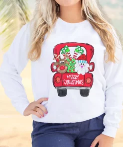 Merry Christmas Red Trees Truck Ugly Christmas Sweater 2 Merry Christmas Red Trees Truck Ugly Christmas Sweater 3