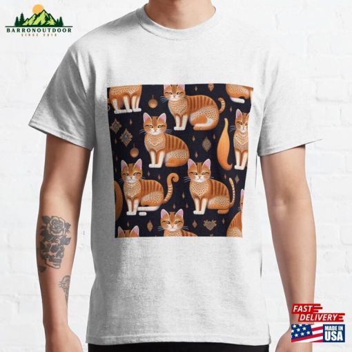 Miaw Cat Lovers Pattern Of Cute Cats Classic T-Shirt Hoodie