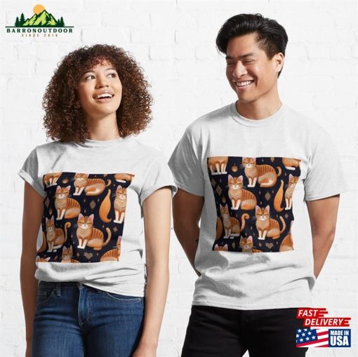 Miaw Cat Lovers Pattern Of Cute Cats Classic T-Shirt Hoodie