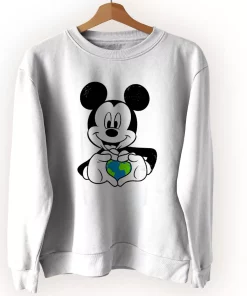 Mickey Holding Earth Sweatshirt Earth Day Costume Mickey Holding Earth Sweatshirt Earth Day Costume