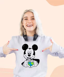 Mickey Holding Earth Sweatshirt Earth Day Costume 2 Mickey Holding Earth Sweatshirt Earth Day Costume 3