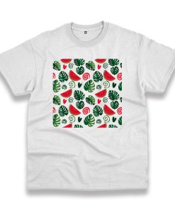 Monstera Leaves And Watermelon Vintage Tshirt Monstera Leaves And Watermelon Vintage Tshirt