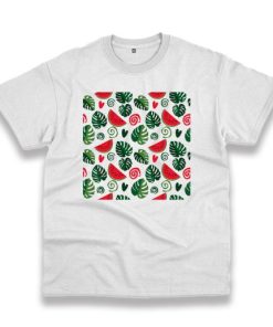 Monstera Leaves And Watermelon Vintage Tshirt