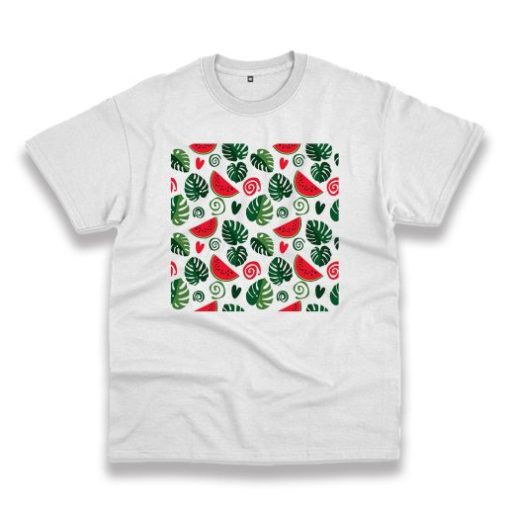 Monstera Leaves And Watermelon Vintage Tshirt