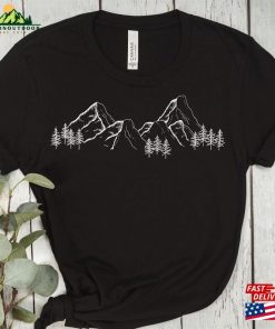Mountain Silhouette Shirt Camping Lover Nature Gift Classic T-Shirt
