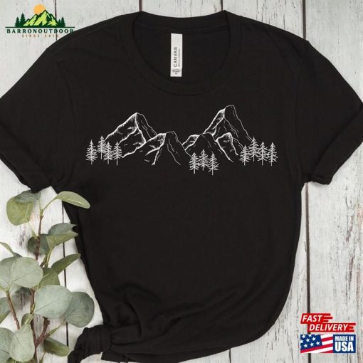 Mountain Silhouette Shirt Camping Lover Nature Gift Classic T-Shirt