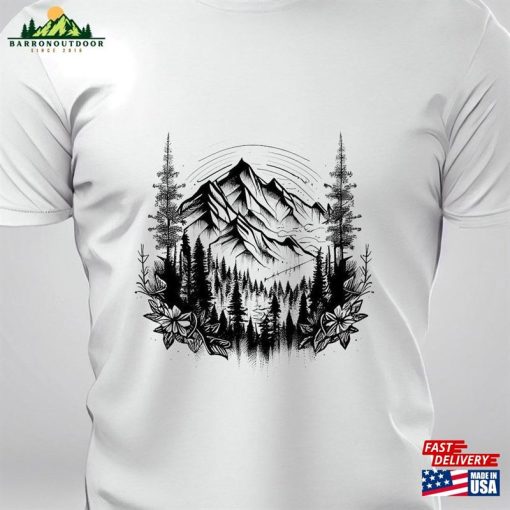 Mountains And Forest Original T-Shirt Outdoors Shirts Unisex Sweatshirt