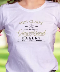 Mrs Claus Gingerbread Bakery Funny Christmas T Shirt