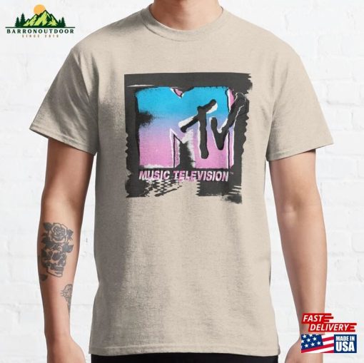 Mtv Color Stamp Glitch Neon Logo Classic T-Shirt Hoodie Sweatshirt