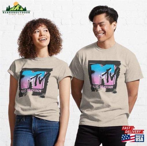 Mtv Color Stamp Glitch Neon Logo Classic T-Shirt Hoodie Sweatshirt