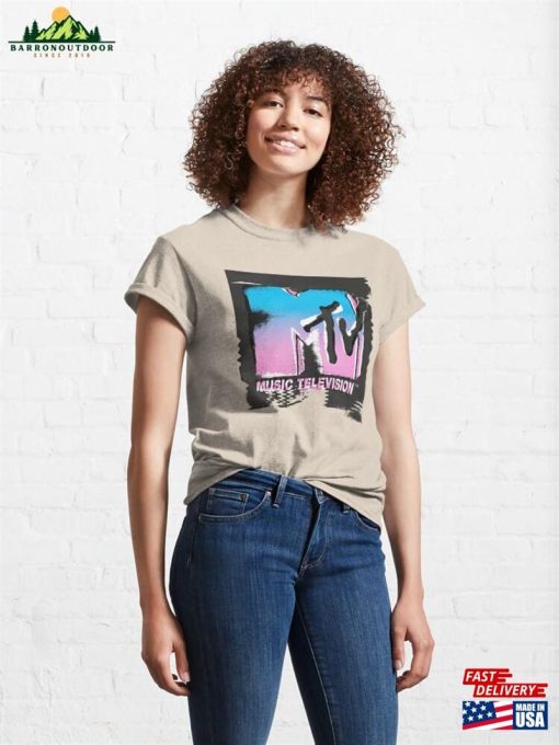 Mtv Color Stamp Glitch Neon Logo Classic T-Shirt Hoodie Sweatshirt