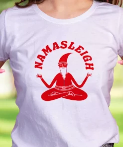 Namasleigh Yoga Santa Funny Christmas T Shirt