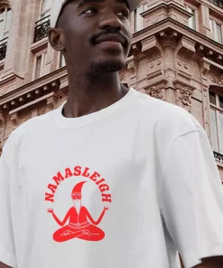 Namasleigh Yoga Santa Funny Christmas T Shirt 3