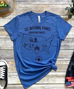 National Parks T-Shirt Map Camping Hiking Shirt Nature Sweatshirt Hoodie