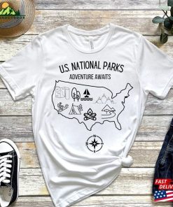 National Parks T Shirt Map Camping Hiking Shirt Nature Sweatshirt Hoodie 3