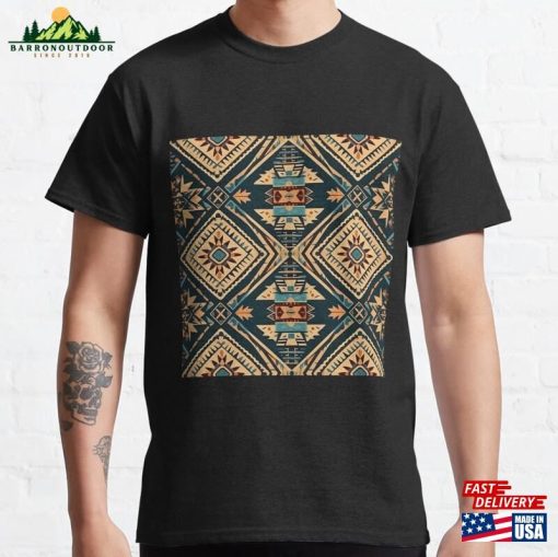 Navajo Native American Seamless Tribal Pattern Classic T-Shirt Sweatshirt Unisex