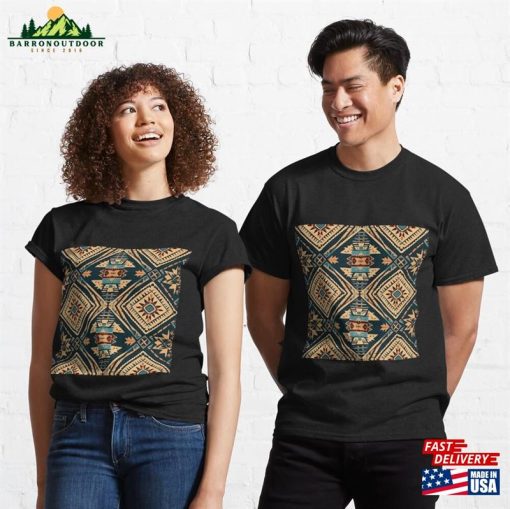 Navajo Native American Seamless Tribal Pattern Classic T-Shirt Sweatshirt Unisex