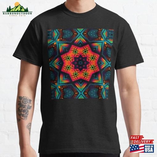 Neon Geometric Mandala Classic T-Shirt Hoodie