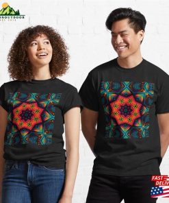 Neon Geometric Mandala Classic T Shirt Hoodie 3