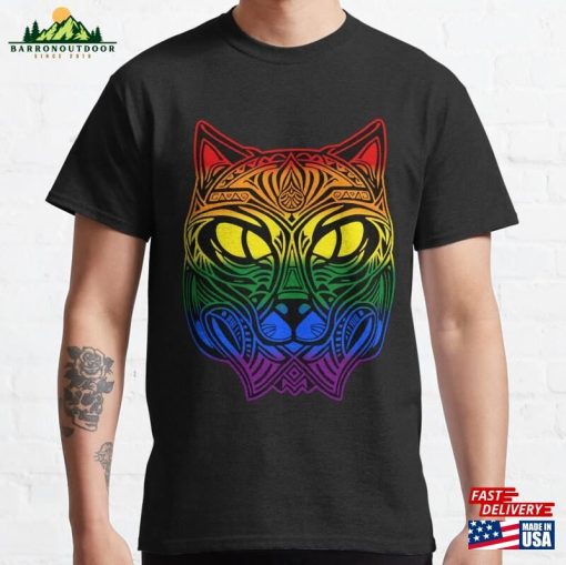 Norse Rune Cat Rainbow Classic T-Shirt Unisex