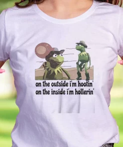 On The Outside I’M Hootin On The Inside I’M Hollerin Funny Christmas T Shirt