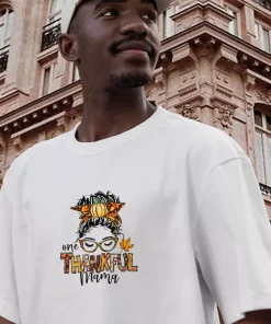 One Thankful Mama Thanksgiving Vintage T Shirt 3