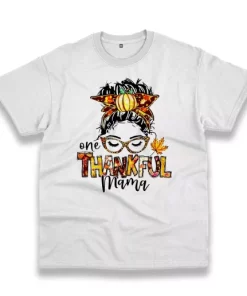 One Thankful Mama Thanksgiving Vintage T Shirt 4