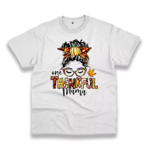 One Thankful Mama Thanksgiving Vintage T Shirt