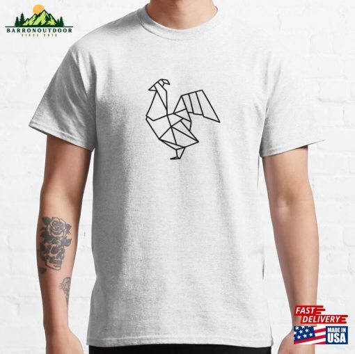 Origami Rooster Black Classic T-Shirt Sweatshirt