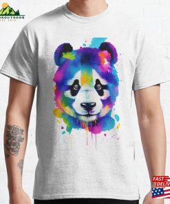Panda Colorful Watercolor Splatters Classic T-Shirt Panda Colorful Watercolor Splatters Classic T-Shirt