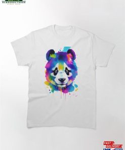 Panda Colorful Watercolor Splatters Classic T-Shirt