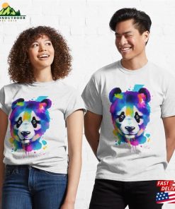 Panda Colorful Watercolor Splatters Classic T-Shirt 2 Panda Colorful Watercolor Splatters Classic T Shirt 3