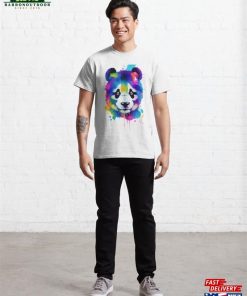 Panda Colorful Watercolor Splatters Classic T-Shirt 3 Panda Colorful Watercolor Splatters Classic T Shirt 4