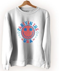 Party In The Usa 4th Of July Preppy Smile Vintage Sweatshirt 1 Party In The Usa 4th Of July Preppy Smile Vintage Sweatshirt 2